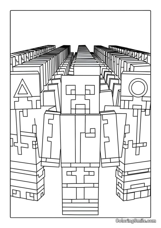 Minecraft no Jogo do Lula - Página para Colorir