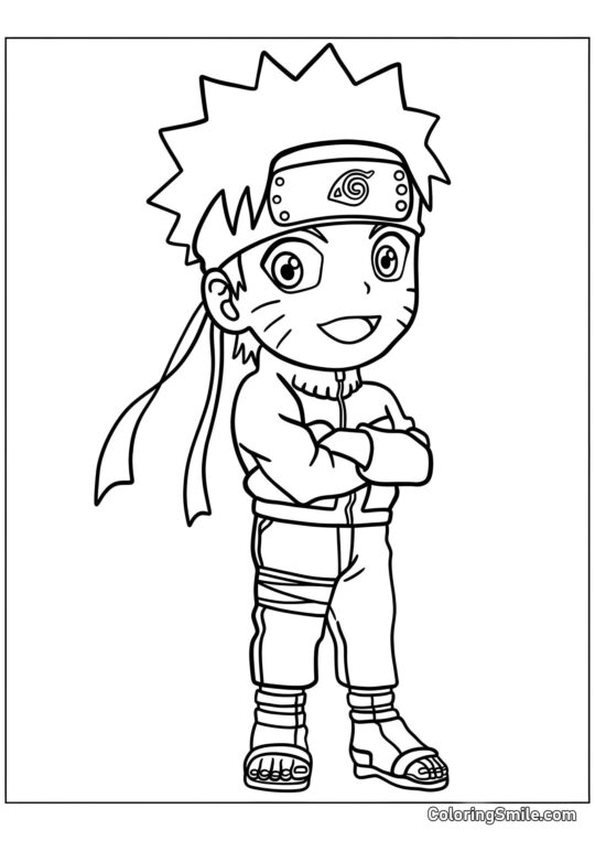 Kawaii Naruto - Página para Colorir