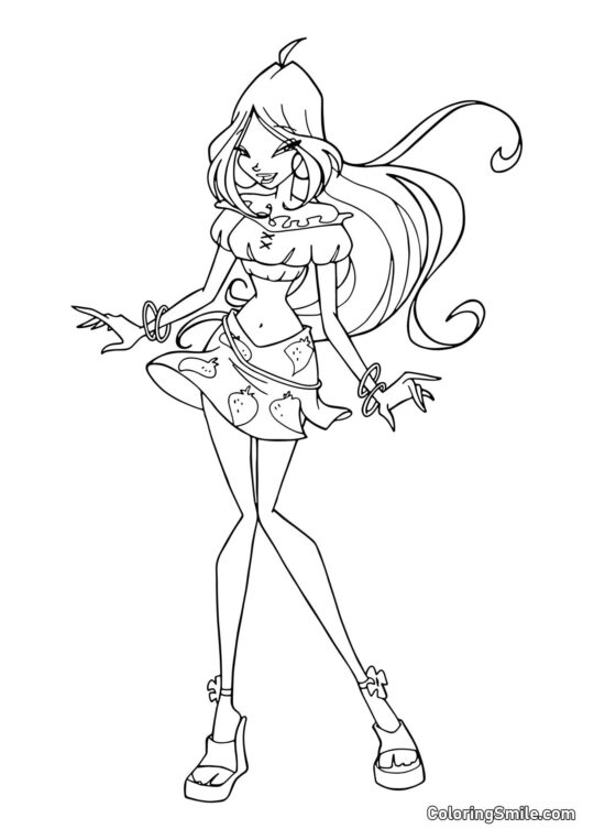 Flora Satisfeita Consigo Mesma Flora Satisfeita Consigo Mesma - Página para Colorir