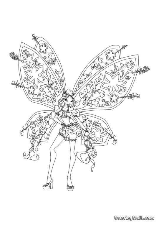 Winx Flora Flyrix Winx Flora Flyrix - Página para Colorir