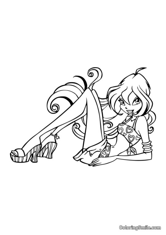 Bloom em um Top com Estampa de Coração Bloom em um Top com Estampa de Coração - Página para Colorir