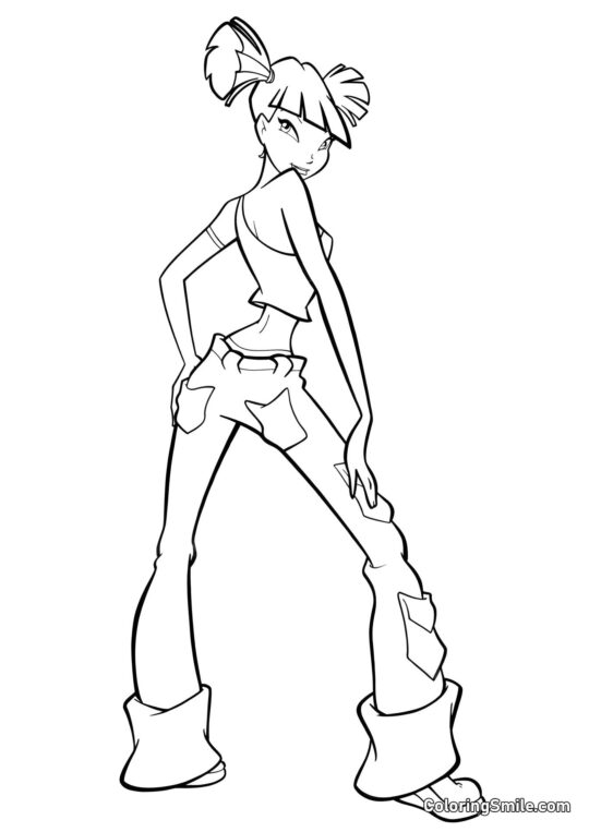 Musa em Todo o Seu Brilho Musa em Todo o Seu Brilho - Página para Colorir