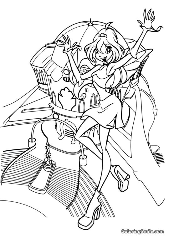 Bloom em Alfea Bloom em Alfea - Página para Colorir