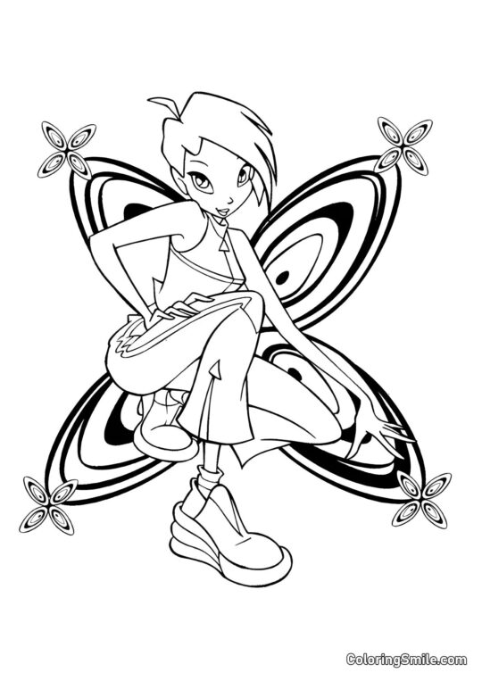 Tecna Borboleta Tecna Borboleta - Página para Colorir