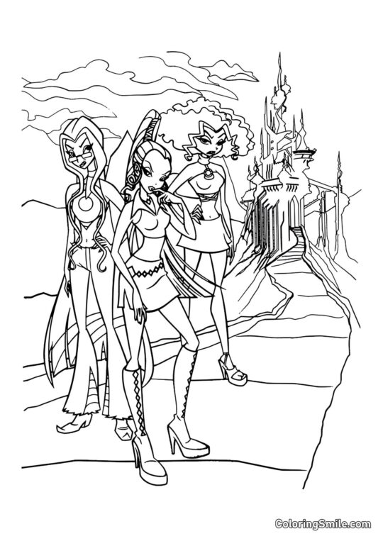 Bruxas Trix Bruxas Trix - Página para Colorir