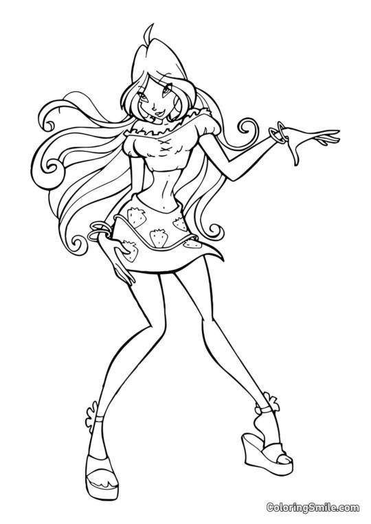 Flora e Morangos Flora e Morangos - Página para Colorir