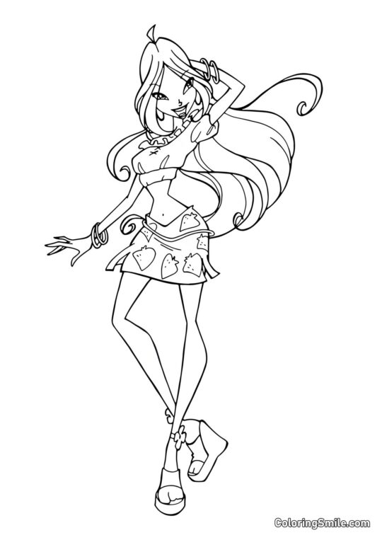 Flora – Fashionista Flora – Fashionista - Página para Colorir