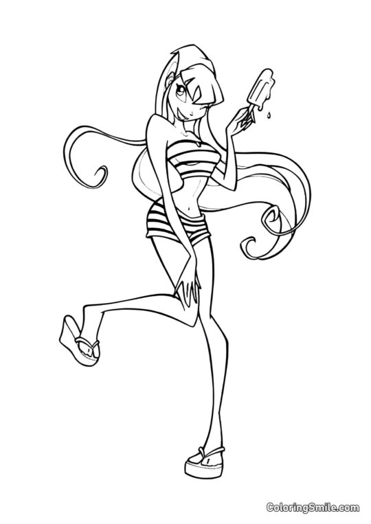 Stella com Sorvete Stella com Sorvete - Página para Colorir