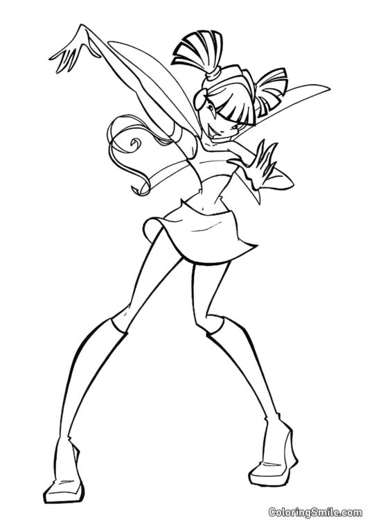 Musa se Prepara para Dançar Musa se Prepara para Dançar - Página para Colorir