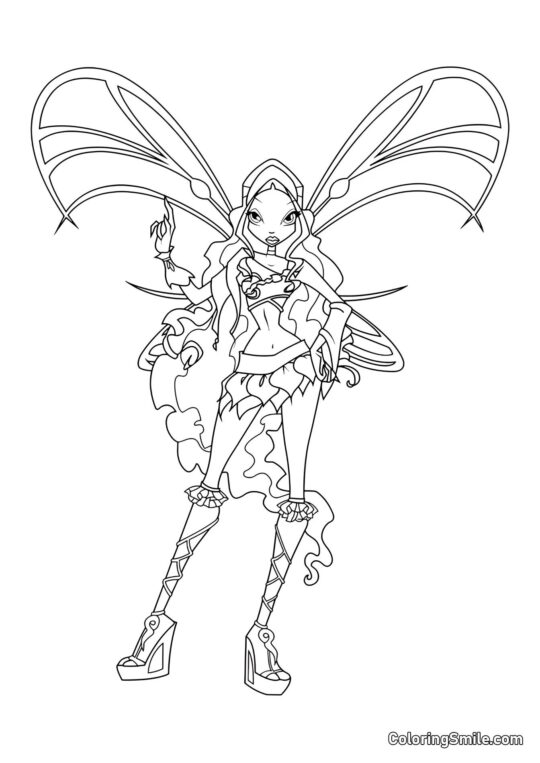 Layla Sophix em Pé Layla Sophix em Pé - Página para Colorir