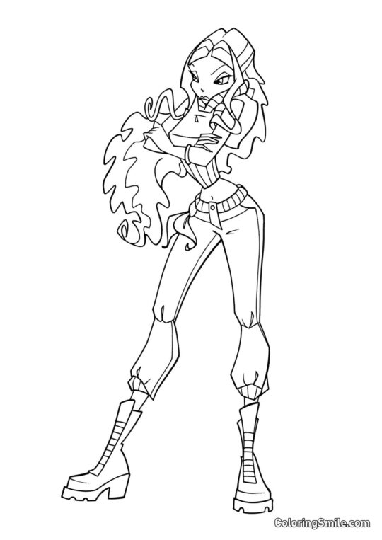 Layla com Cara de Sério Layla com Cara de Sério - Página para Colorir