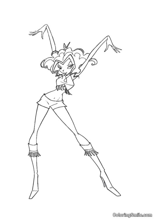 Bruxa Trix Tempestuosa Bruxa Trix Tempestuosa - Página para Colorir