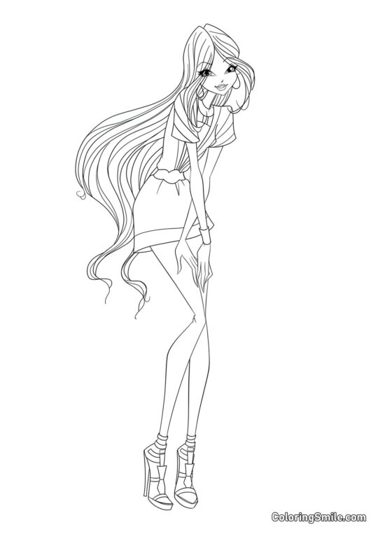 Winx Flora Travelix Winx Flora Travelix - Página para Colorir