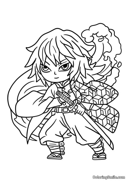 Giyu Tomioka - Página para Colorir