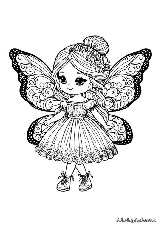 Boneca Fada Boneca Fada - Página para Colorir