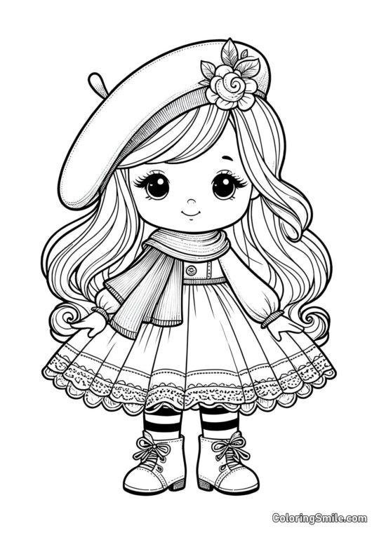 Boneca Francesa Boneca Francesa - Página para Colorir