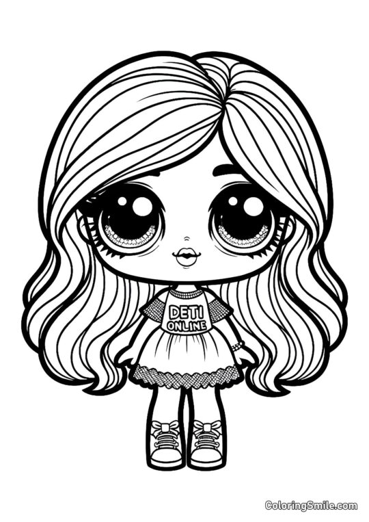 Boneca no Estilo LOL OMG Boneca no Estilo LOL OMG - Página para Colorir