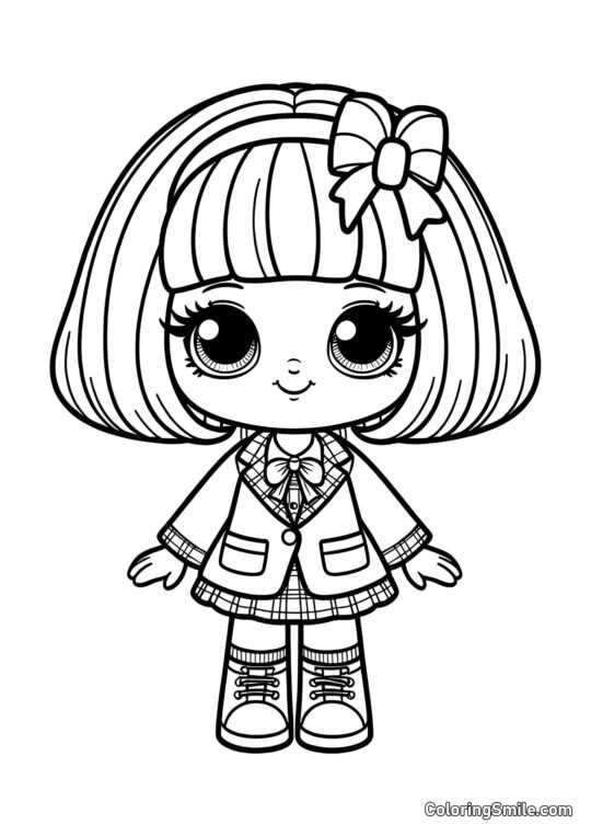 Boneca Escolar Boneca Escolar - Página para Colorir