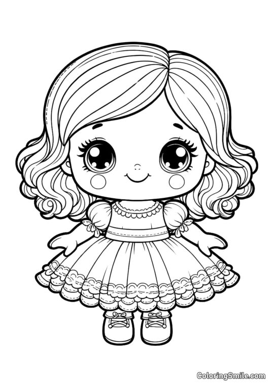 Bonequinha Fofa para Bebês Bonequinha Fofa para Bebês - Página para Colorir