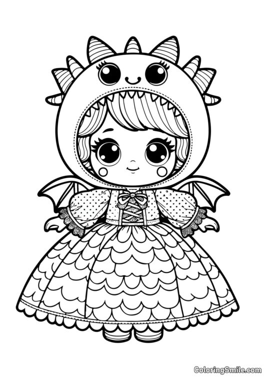 Boneca Dragão Boneca Dragão - Página para Colorir