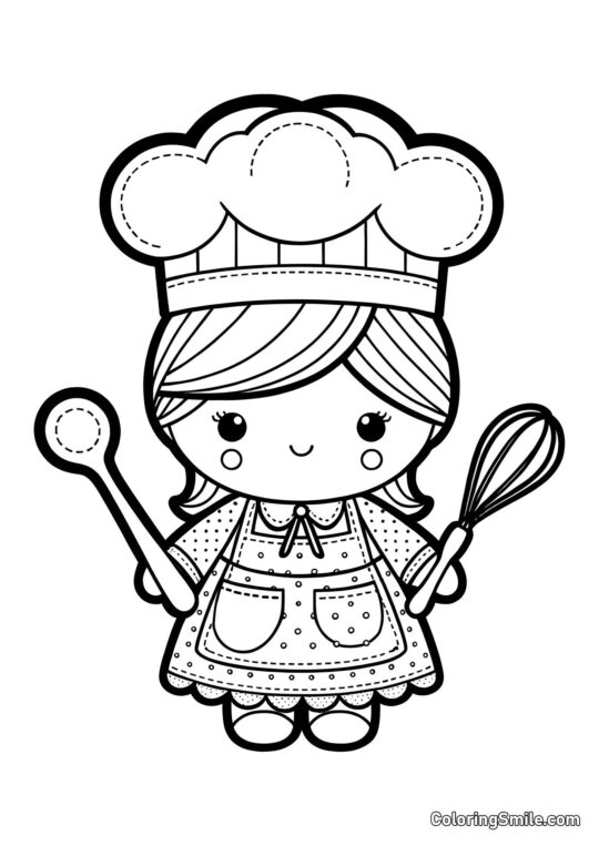 Boneca Chef Boneca Chef - Página para Colorir