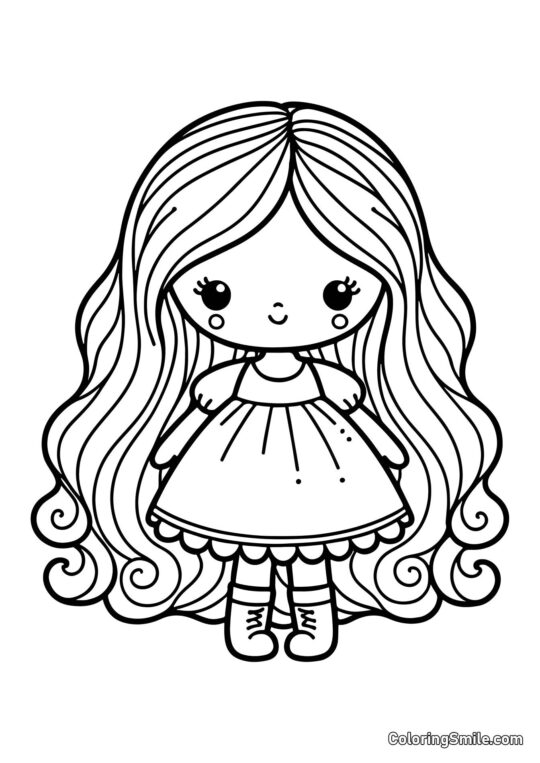 Boneca Bebê Fofa Boneca Bebê Fofa - Página para Colorir