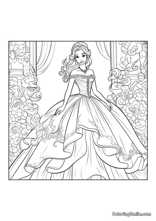 Boneca no Baile Boneca no Baile - Página para Colorir