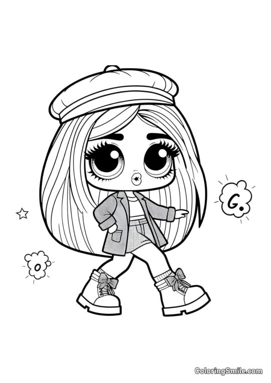 Boneca Escolar LOL Boneca Escolar LOL - Página para Colorir