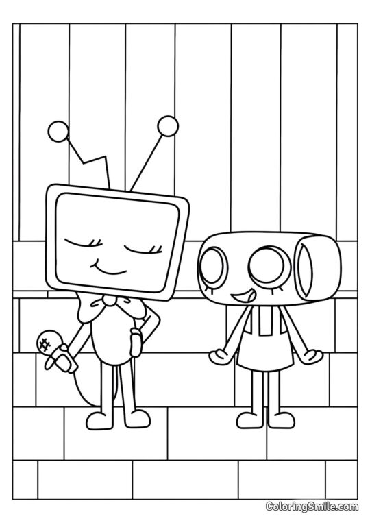 Vi e Shelly do Mundo do Dandy - Página para Colorir