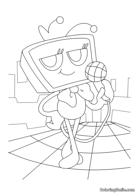 Vi com um microfone - Página para Colorir