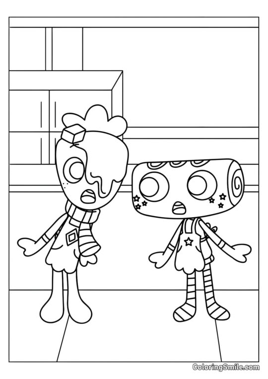 Cosmo e Broto do Mundo do Dandy - Página para Colorir