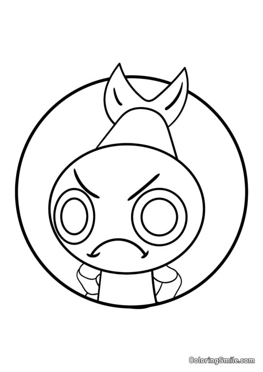 Retrato de Shrimpo do Mundo do Dandy - Página para Colorir