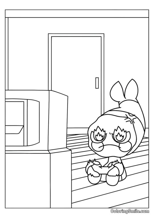 Shrimpo jogando videogame - Página para Colorir