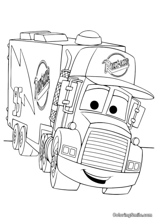 Caminhão na estrada - Página para Colorir