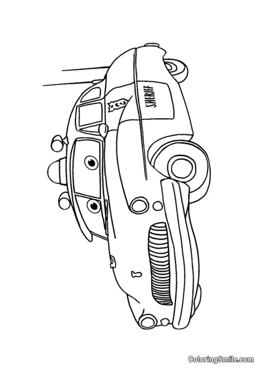 Carro do Xerife - Página para Colorir