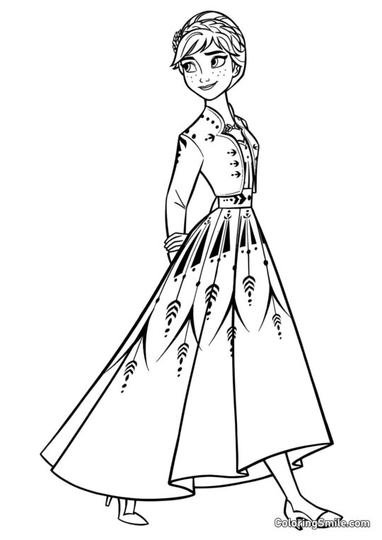 Anna a nova Rainha de Arendelle - Página para Colorir