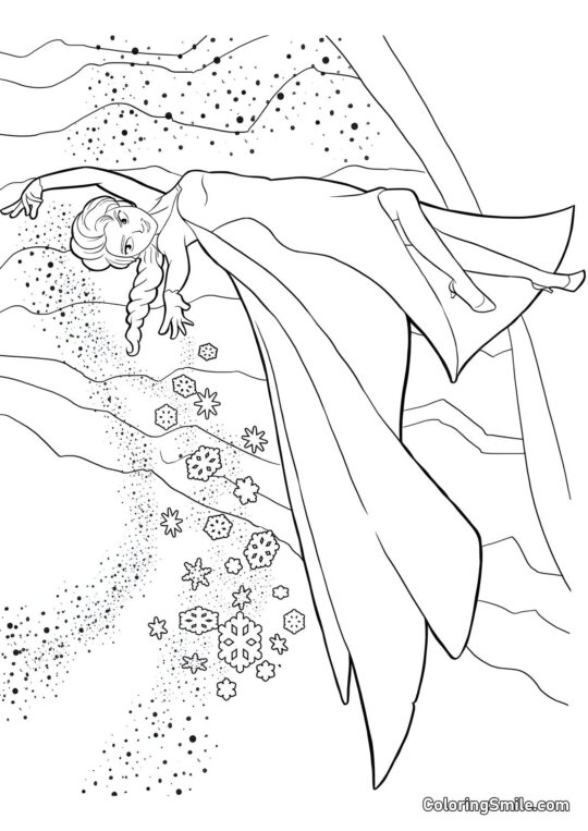 Elsa congela - Página para Colorir