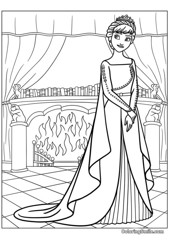 Rainha Anna - Página para Colorir