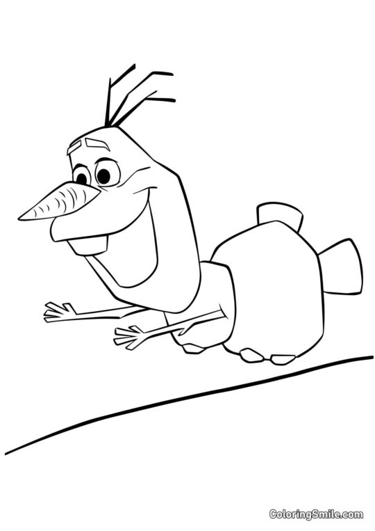 Olaf em voo - Página para Colorir