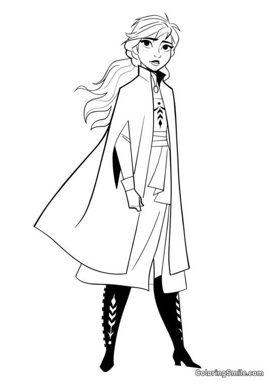Princesa Anna - Página para Colorir
