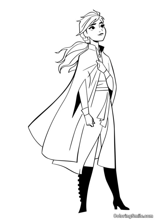 Anna de Frozen 2 - Página para Colorir