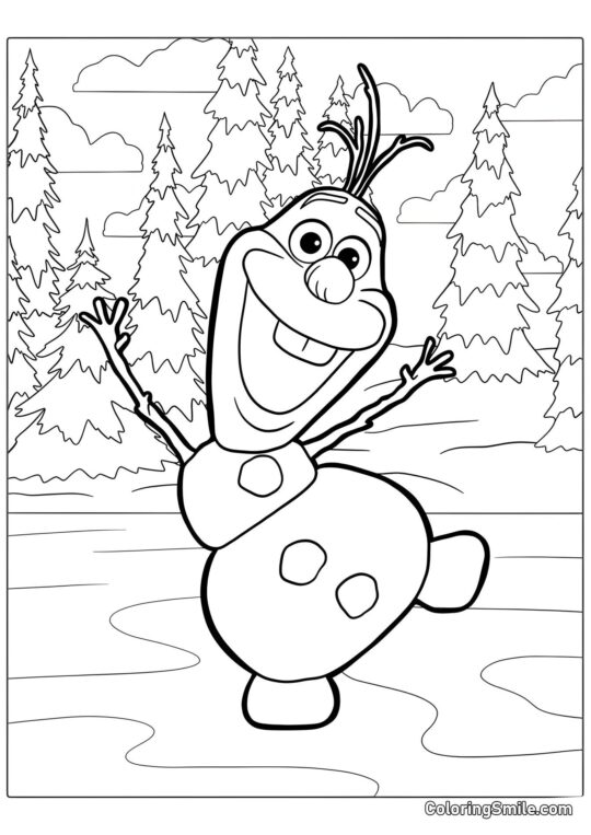 Olaf, o Boneco de Neve de Frozen - Página para Colorir