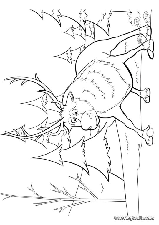 Sven no gelo - Página para Colorir